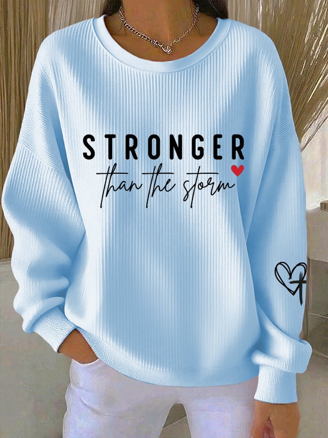 Women's Casual Faith Textured Sweatshirt