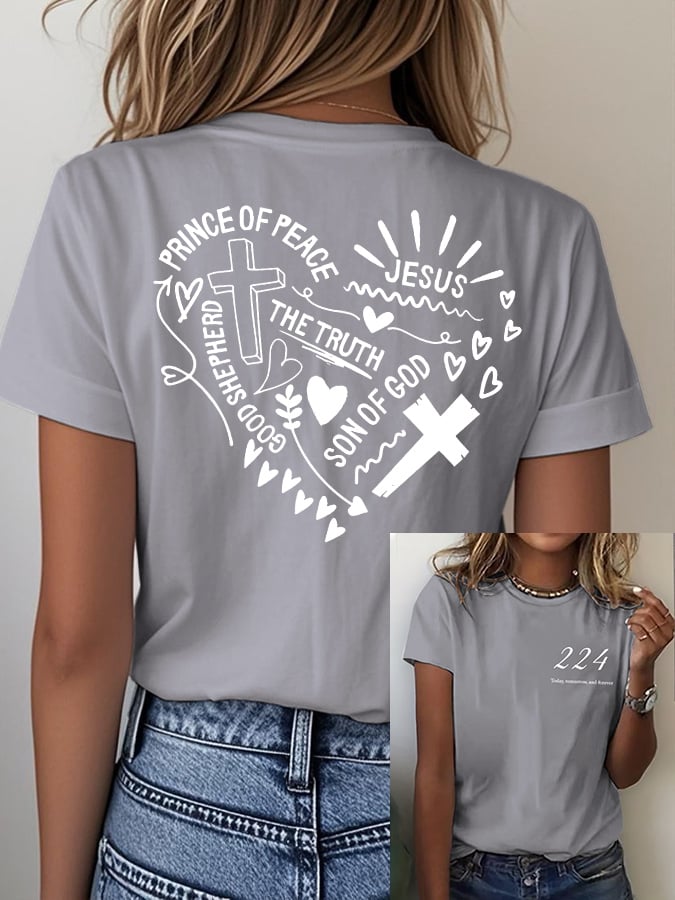 Women'S Casual Faith 224 Print Short Sleeve T-Shirt