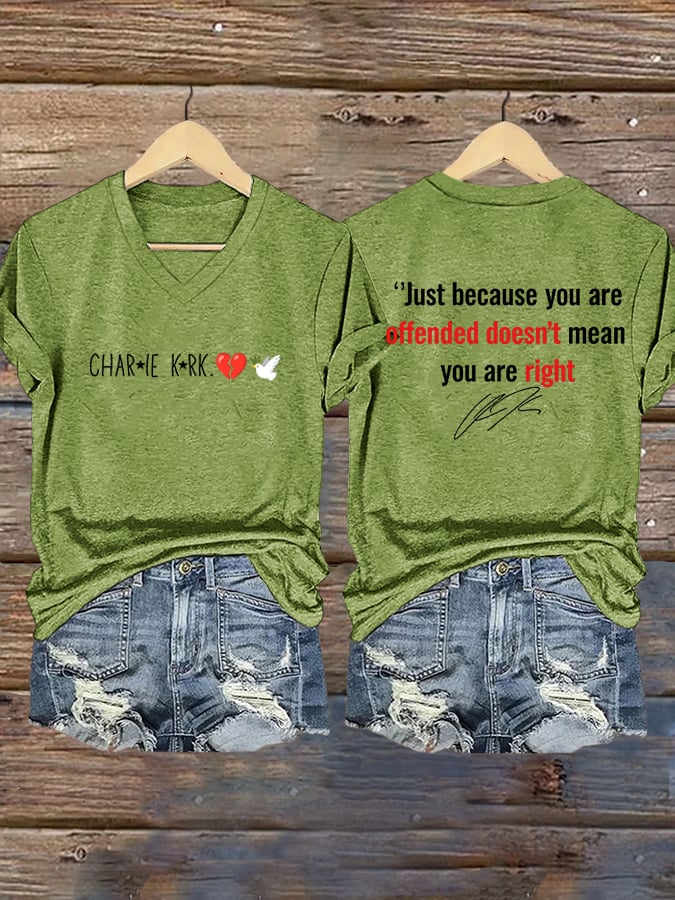 Women's Hot Spot Print V Neck T-shirt