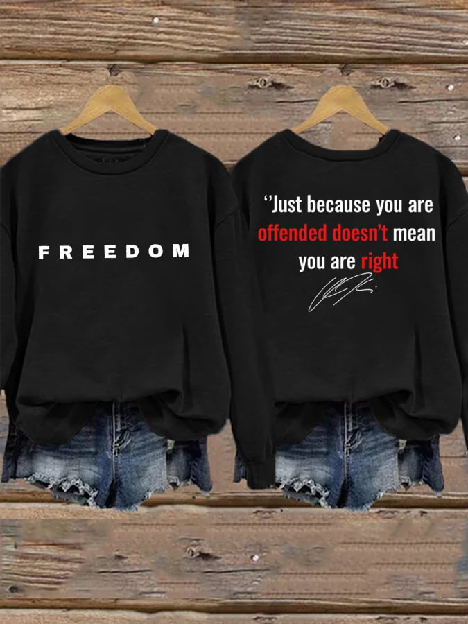 Women's Freedom American Flag Print Waffle Hoodie