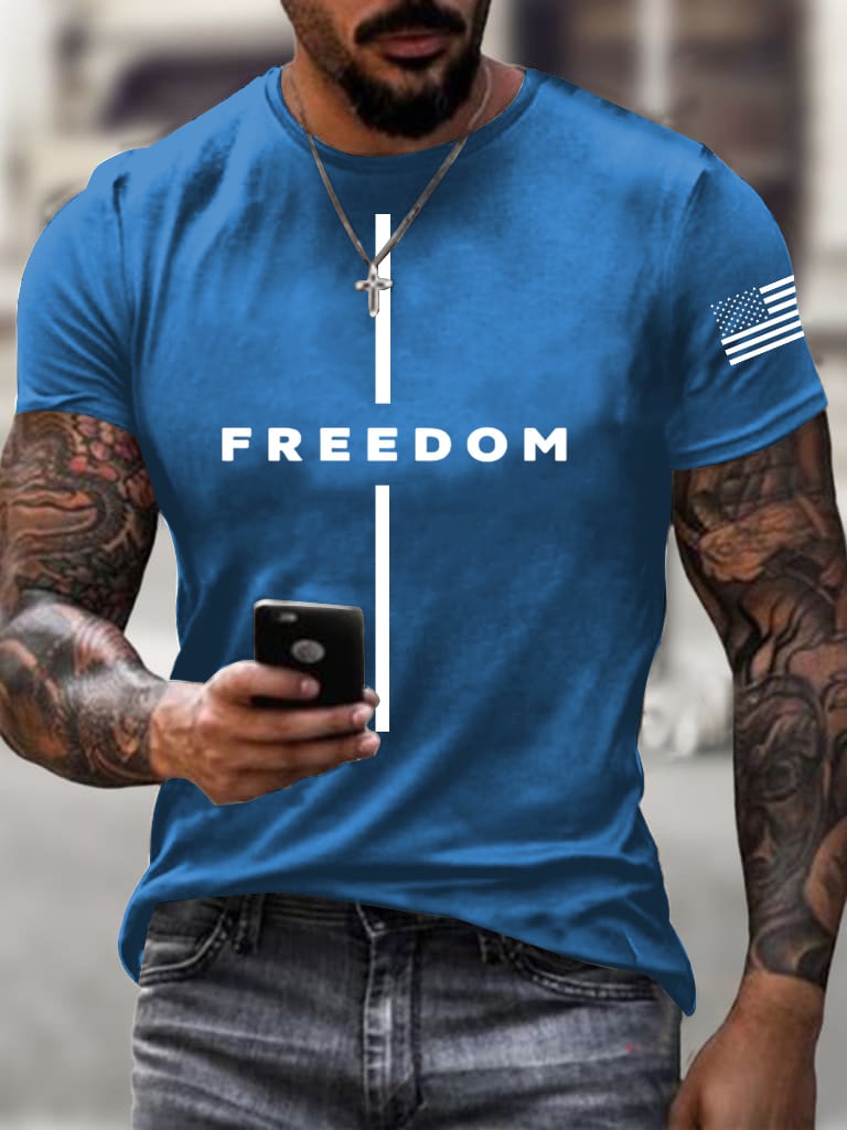 Men's freedom flag Print T-Shirt