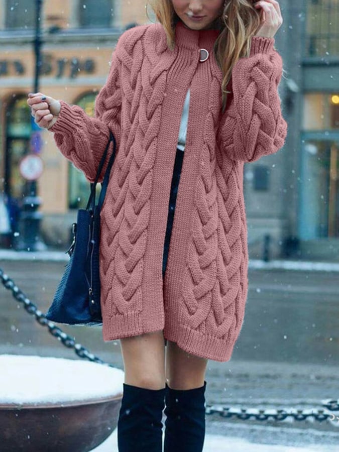 Solid Color Loose Long Cardigan Sweater