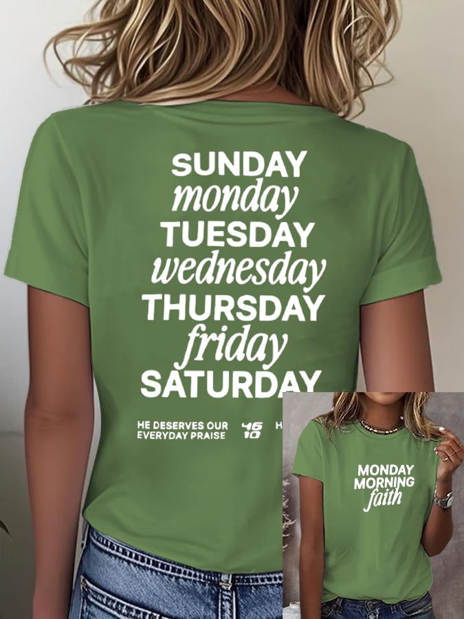 Women's Faith Printed Short-Sleeved T-Shirt