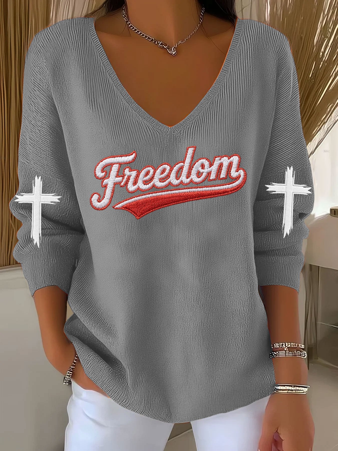 Women's Hot Print V-Neck T-Shirt