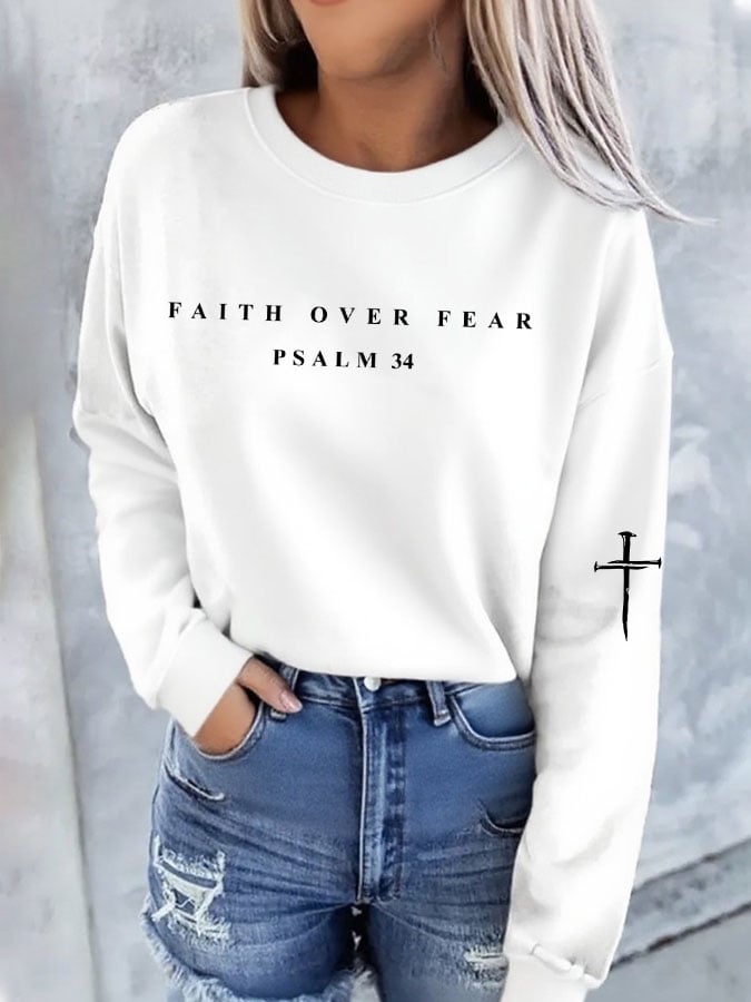 Women's Faith Over Fear Print Sweatshirt