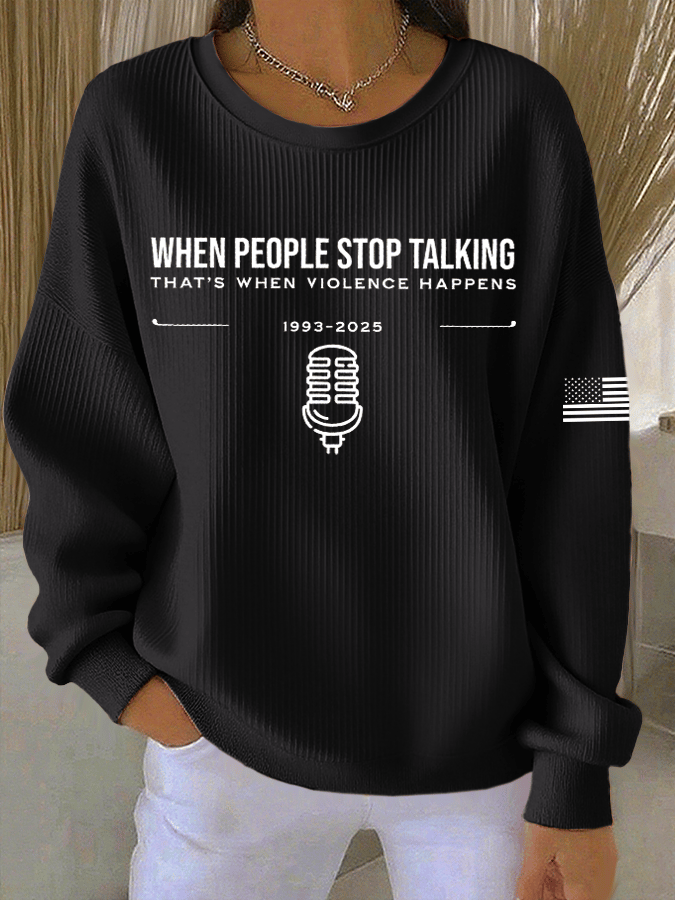 Women's Hot Spot Print Knitted Crew Neck Long Sleeve Top