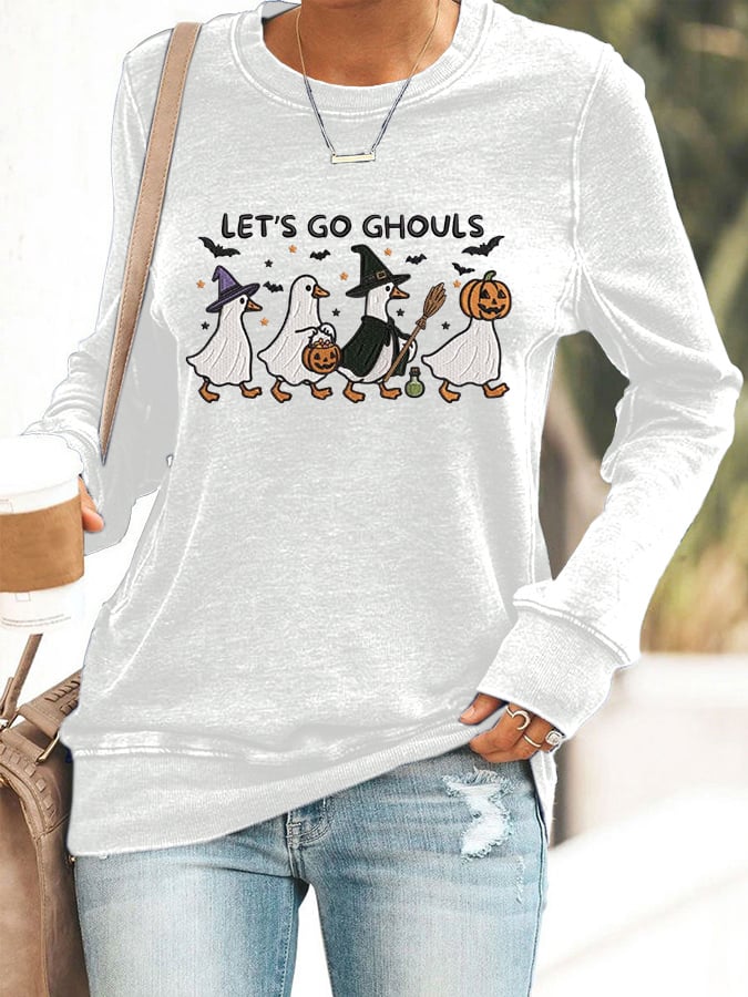 Women's Let's Go Ghouls Goose Sweatshirt