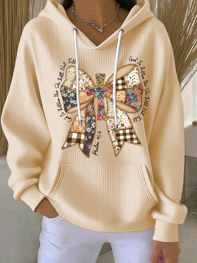 Women's Faith Print Casual Hoodie