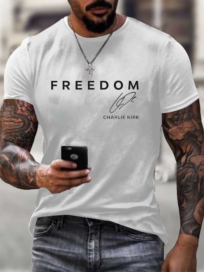 Men's Freedom Printed Casual T-Shirt