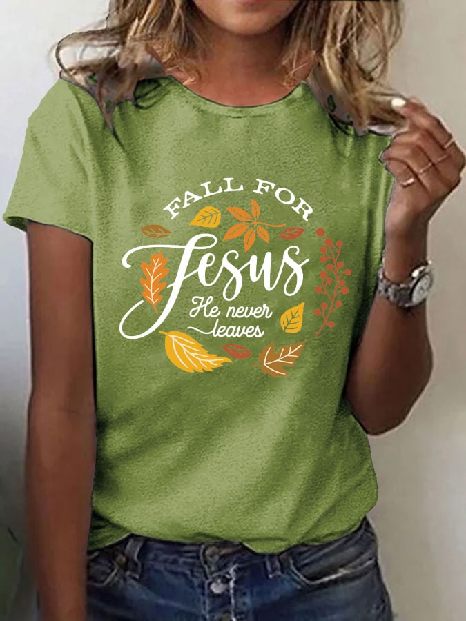 Women's Casual Christian Faith Graphic Printed Round Neck Short Sleeve T-Shirt