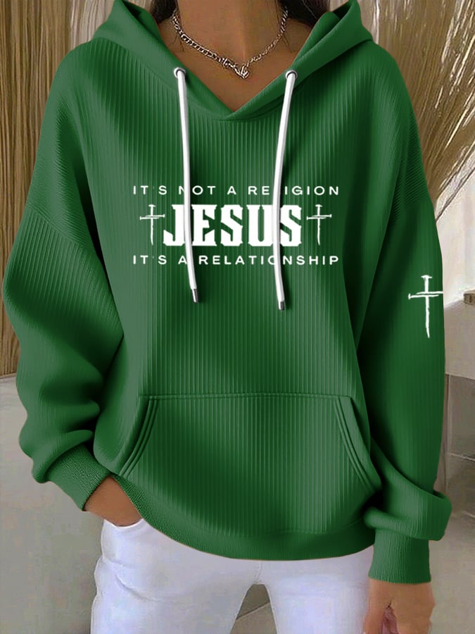 Women's Casual Faith Textured Hoodie