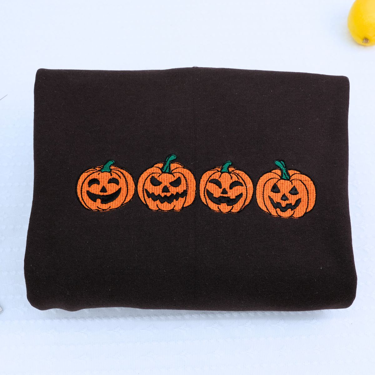 Pumpkin Sweatshirt, Fall Spooky Season Crewneck Embroidered for Halloween
