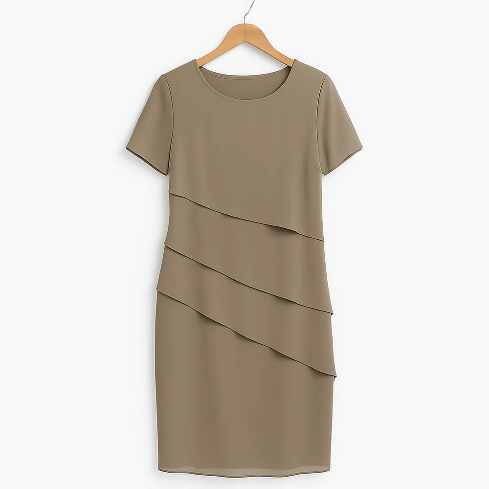 Poised Layers Tiered Shift Dress