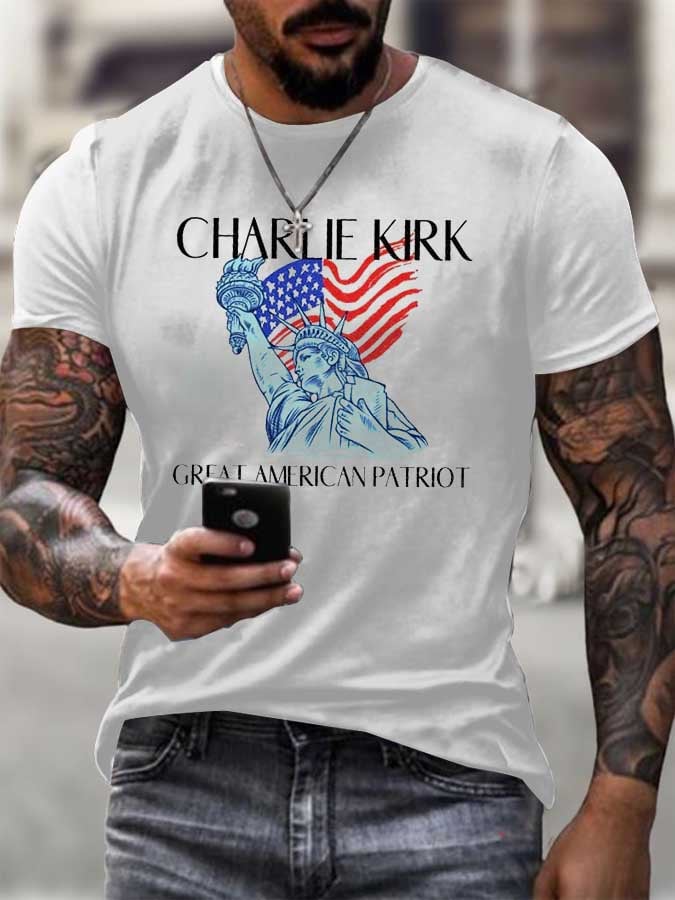 Pray for Charlie Kirk Great American Patriot Flag T-Shirt