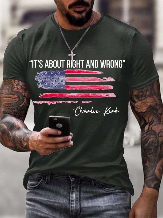 Men's It's About Right and Wrong Printed T-Shirt