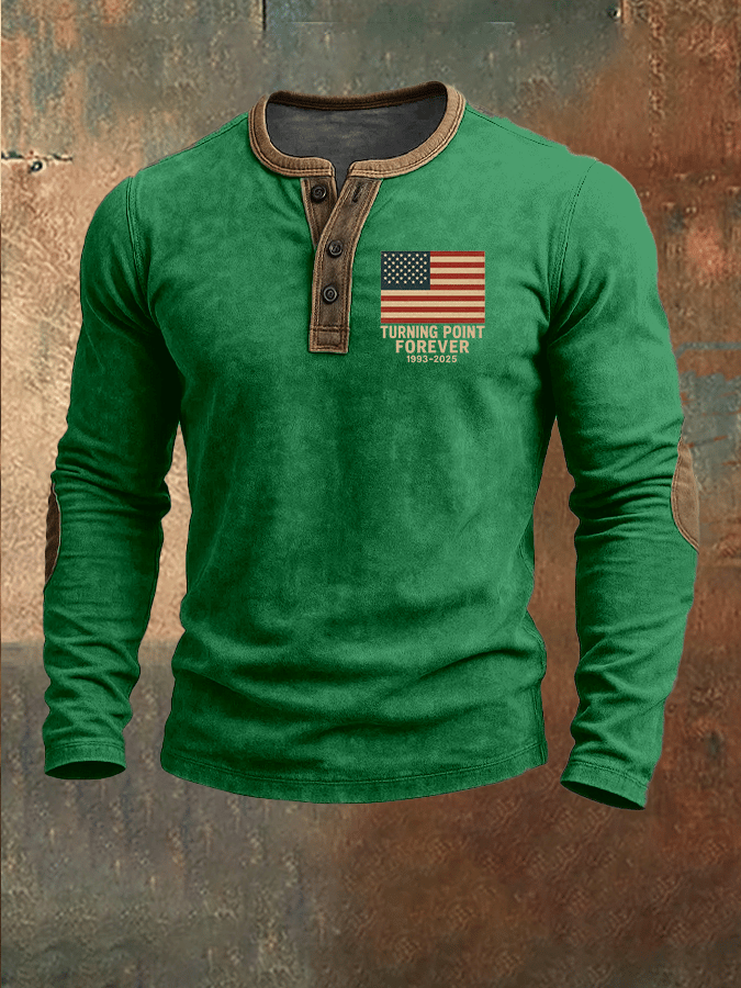 Men's Hot Spot Print Henley Top