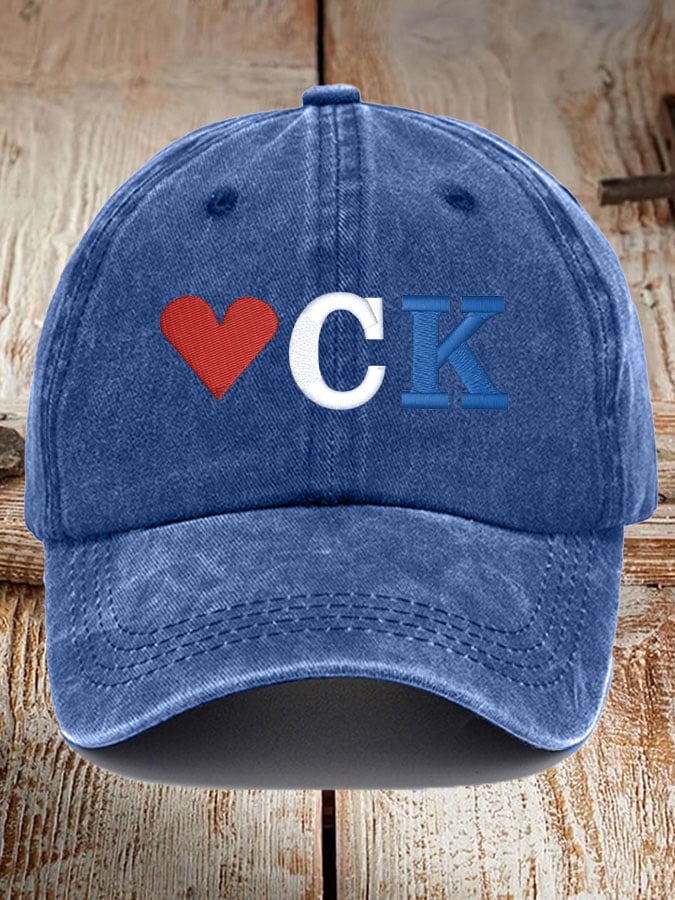 Retro Love KC Print Baseball Cap