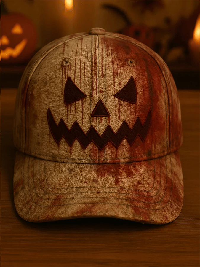 Halloween Bloodstained Ghost Face Print Hat