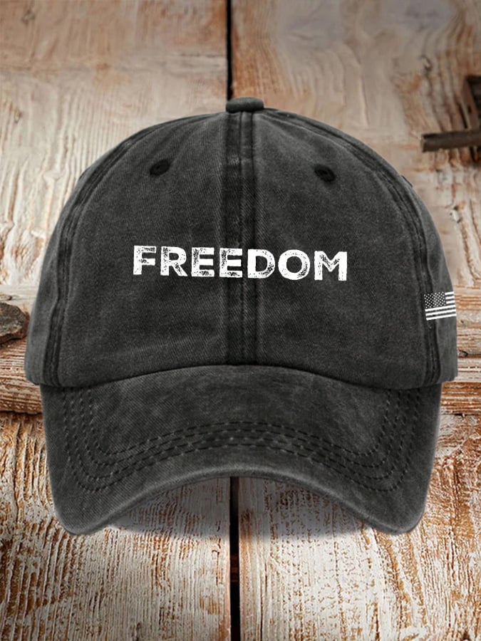 Unisex Freedom American Flag Print Baseball Cap