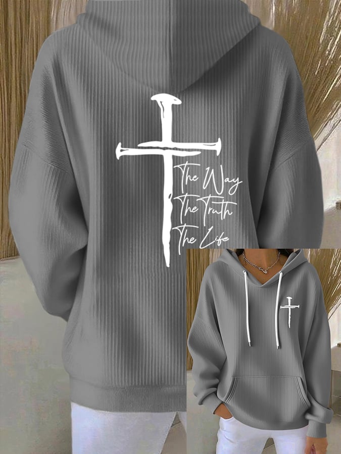 Women's The Way The Truth The Life Print Casual Hoodie