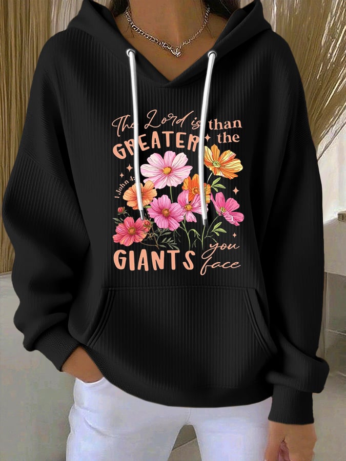 Women's Casual Faith  Textured Hoodie