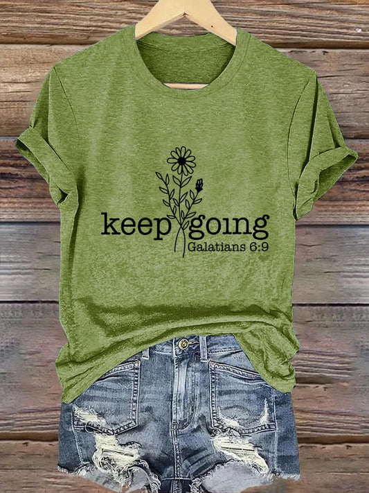 Women's Casual Christian Faith Graphic Printed Round Neck Short Sleeve T-Shirt