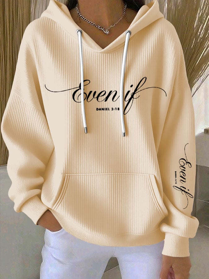 Women's Faith Print Casual Hoodie