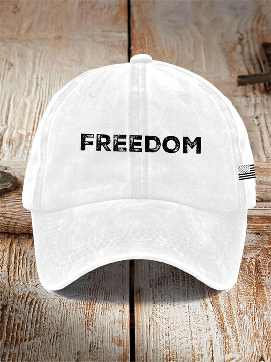Unisex Freedom American Flag Print Baseball Cap