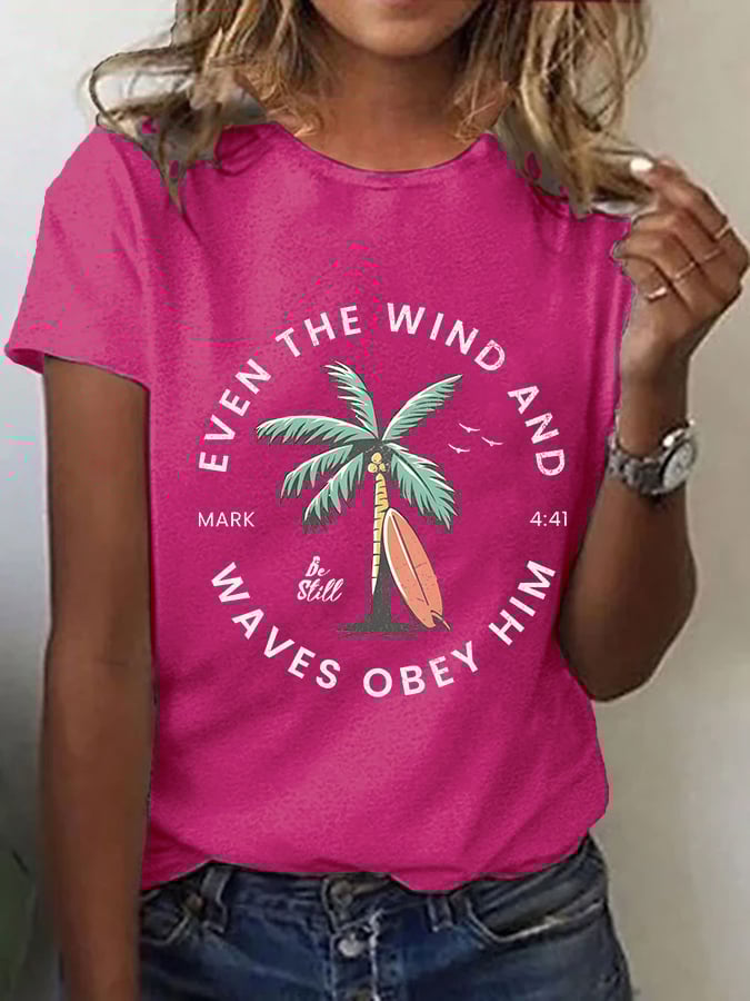 Women'S Casual Christian Scripture Graphic Print Short Sleeve T-Shirt