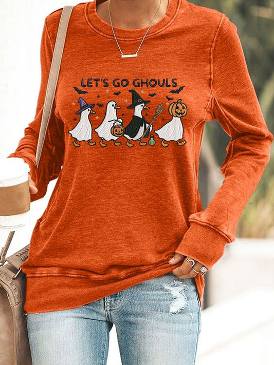 Women's Let's Go Ghouls Goose Sweatshirt
