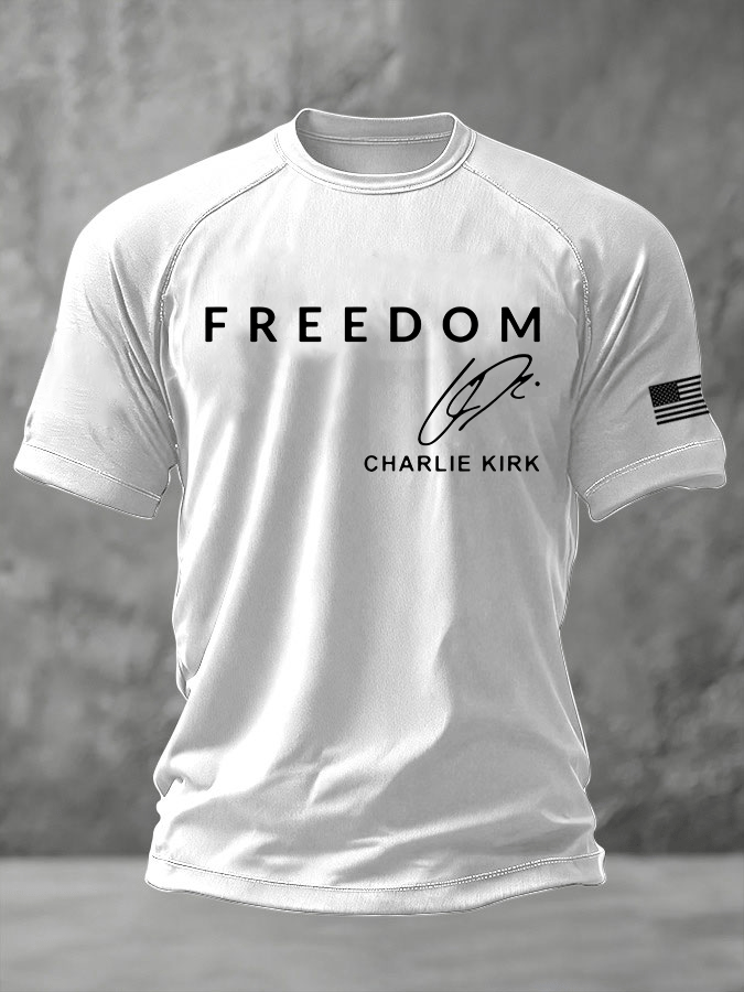 Men's Freedom Print Casual T-Shirt