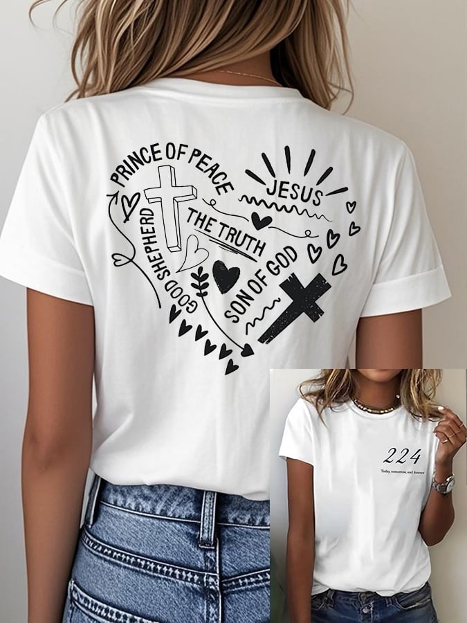 Women'S Casual Faith 224 Print Short Sleeve T-Shirt