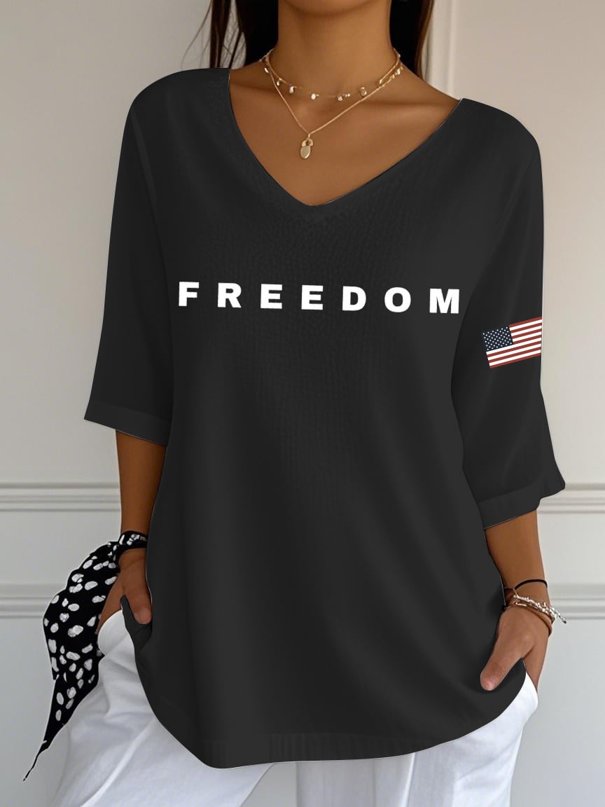 Women'S Casual Letter Print T-Shirt