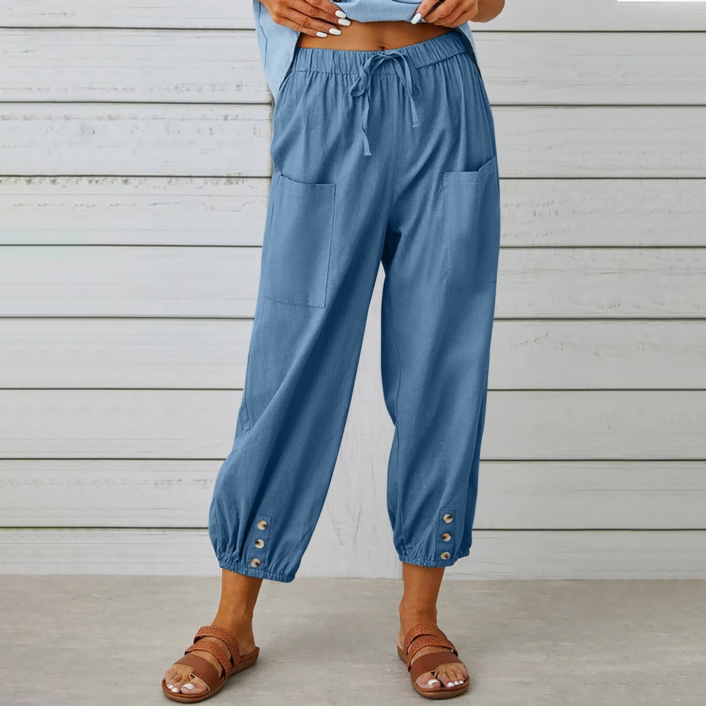 Women's Summer Capri Wide Leg Pants