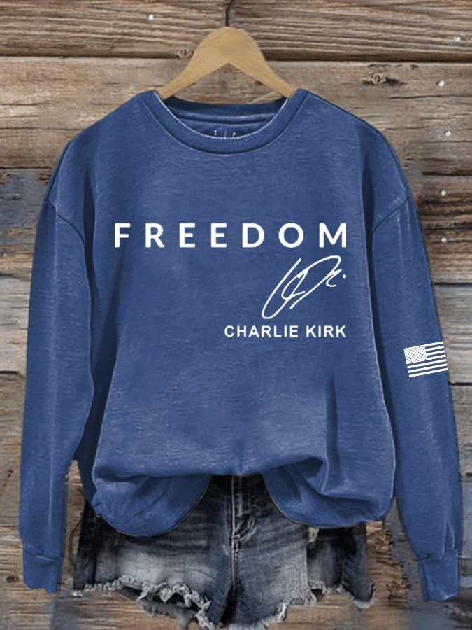 Women's Freedom Printed Crew Neck Sweatshirt