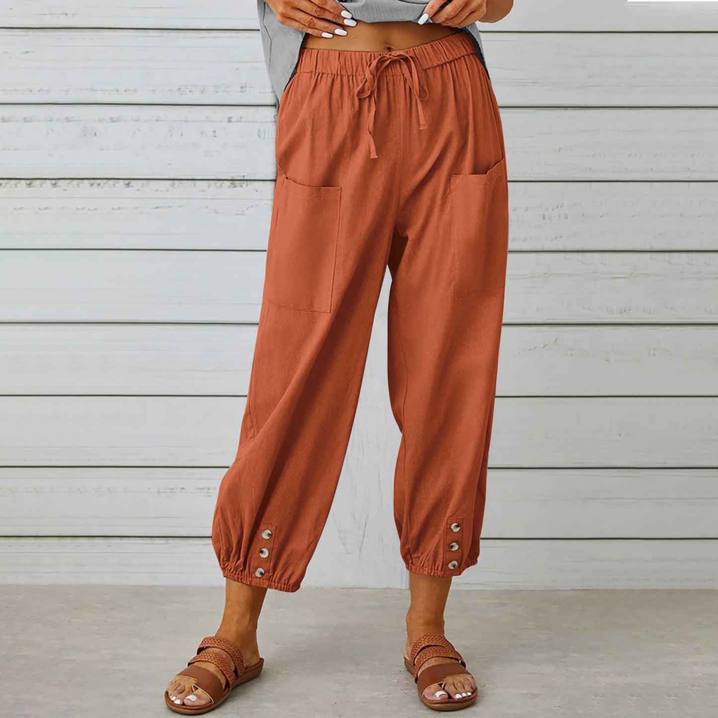 Women's Summer Capri Wide Leg Pants