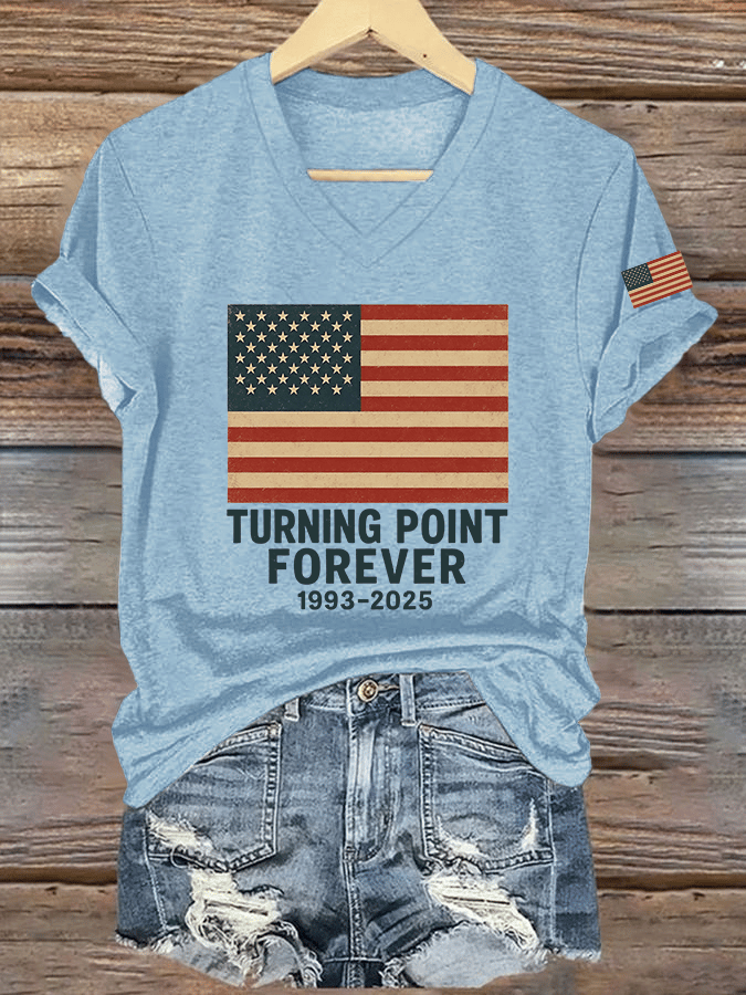 Women's Hot Spot Print V-Neck T-Shirt