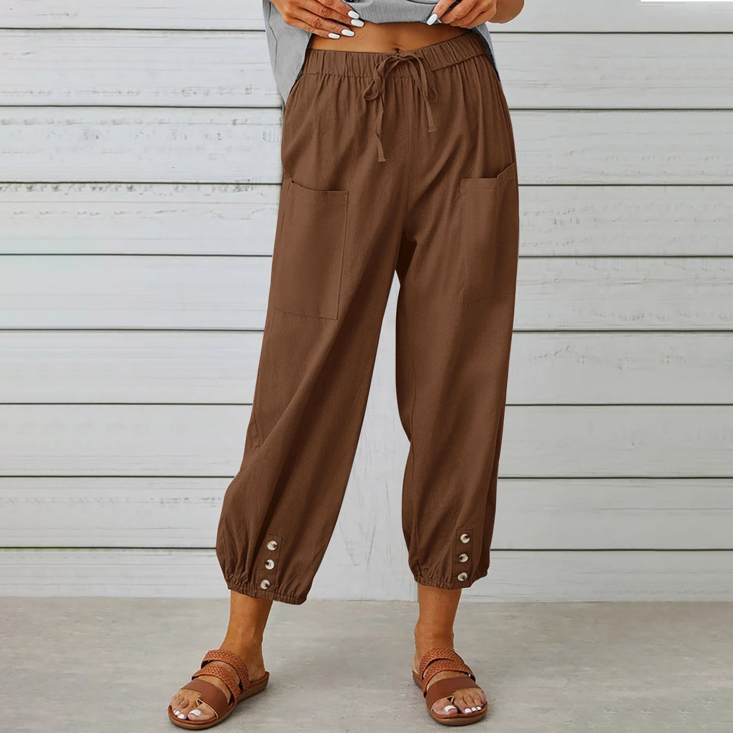 Women's Summer Capri Wide Leg Pants