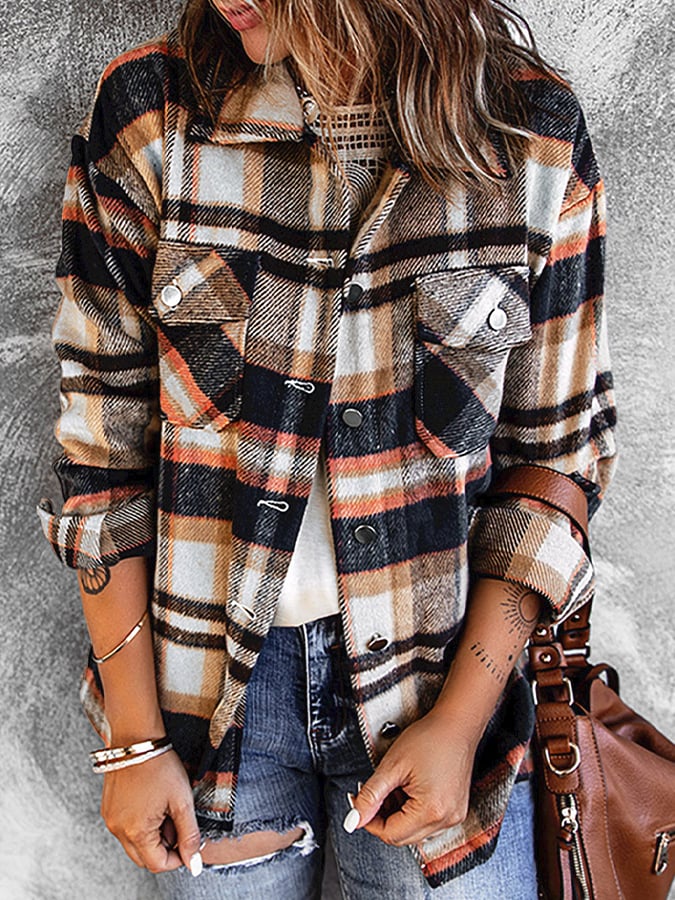 Women's Plaid Casual Jacket