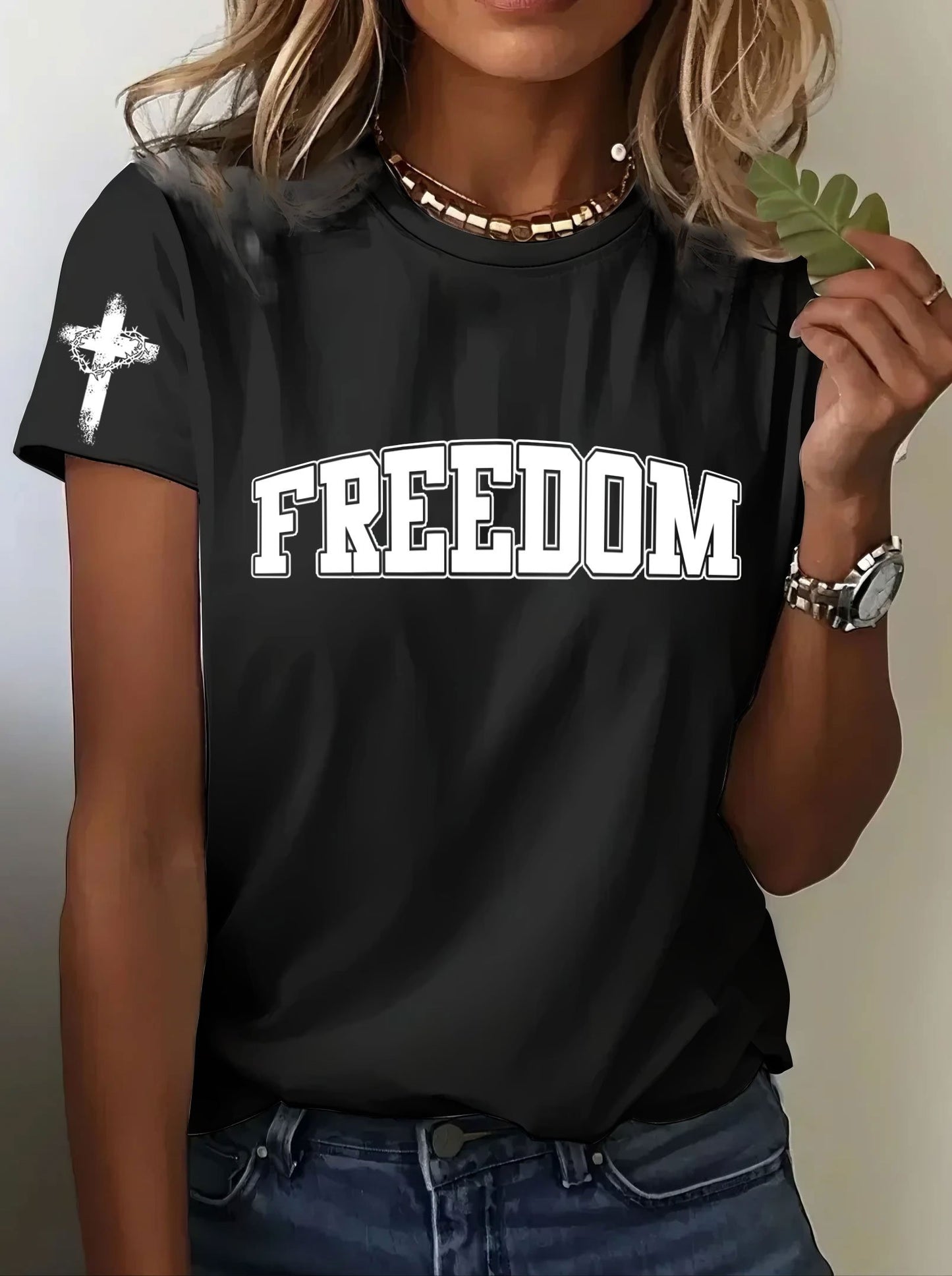 Women's Hot Free Will Printed Crew Neck T-Shirt