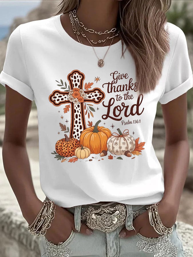 Women's casual thank you T-shirt