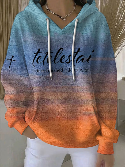 Women's It Is Finished Print Casual Sweatshirt