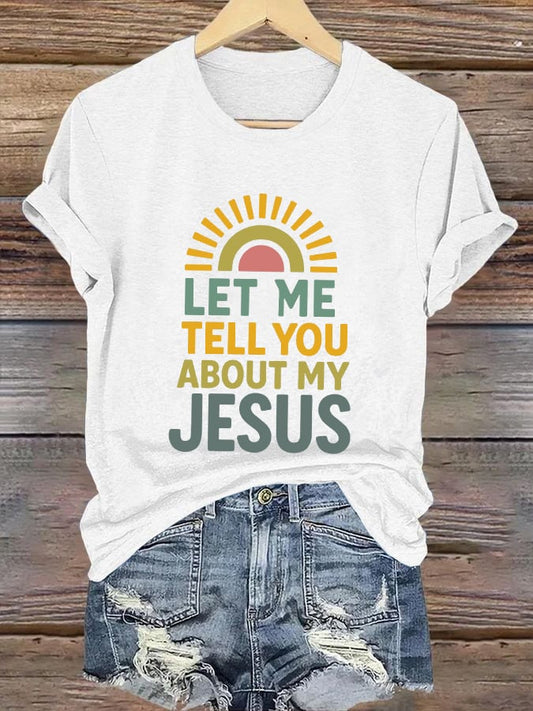 Women's Casual Christian Faith Graphic Printed Round Neck Short Sleeve T-Shirt