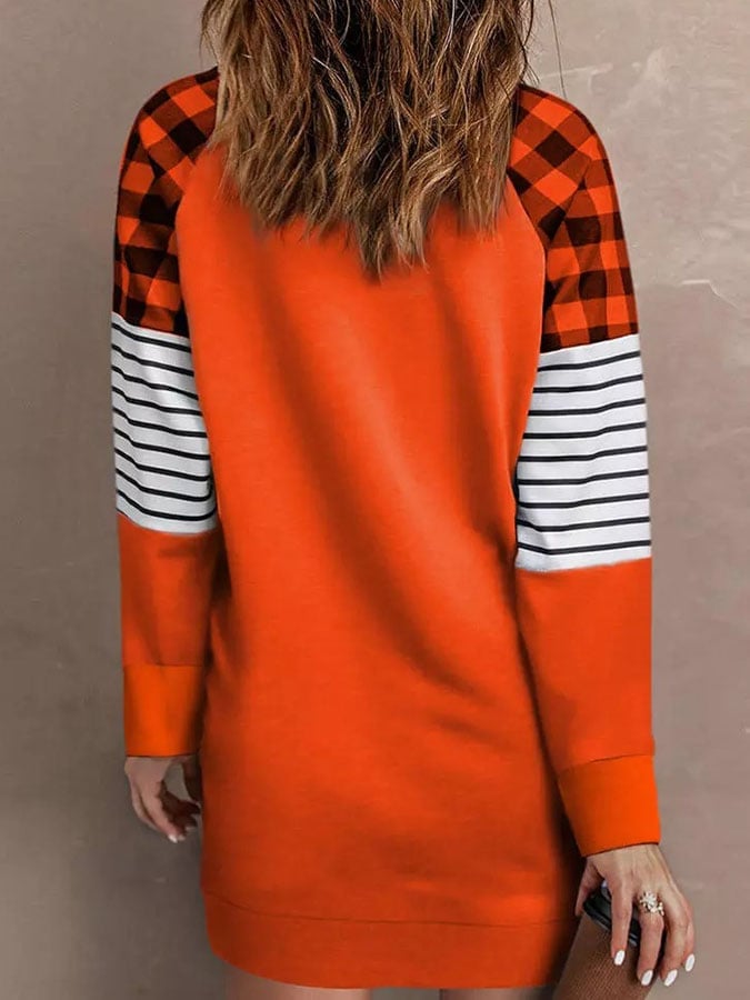 Round Neck Solid Color Long Loose Sweater