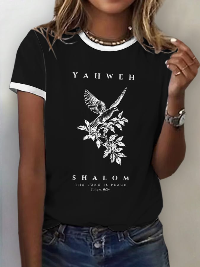 Women's Casual Judges 6:24 Jehovah-Shalom Print T-Shirt