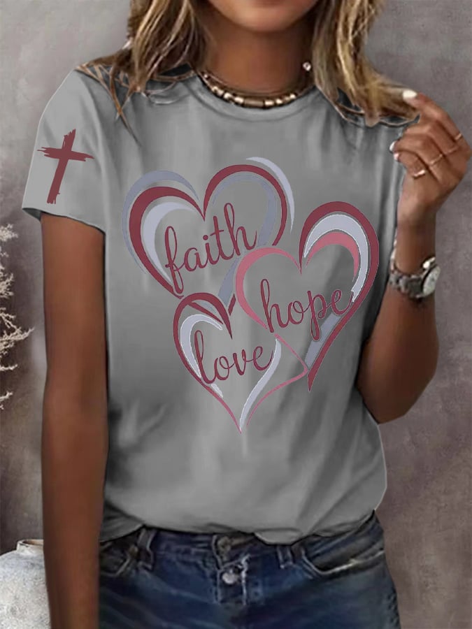 Women's Retro Faith Print T-Shirt