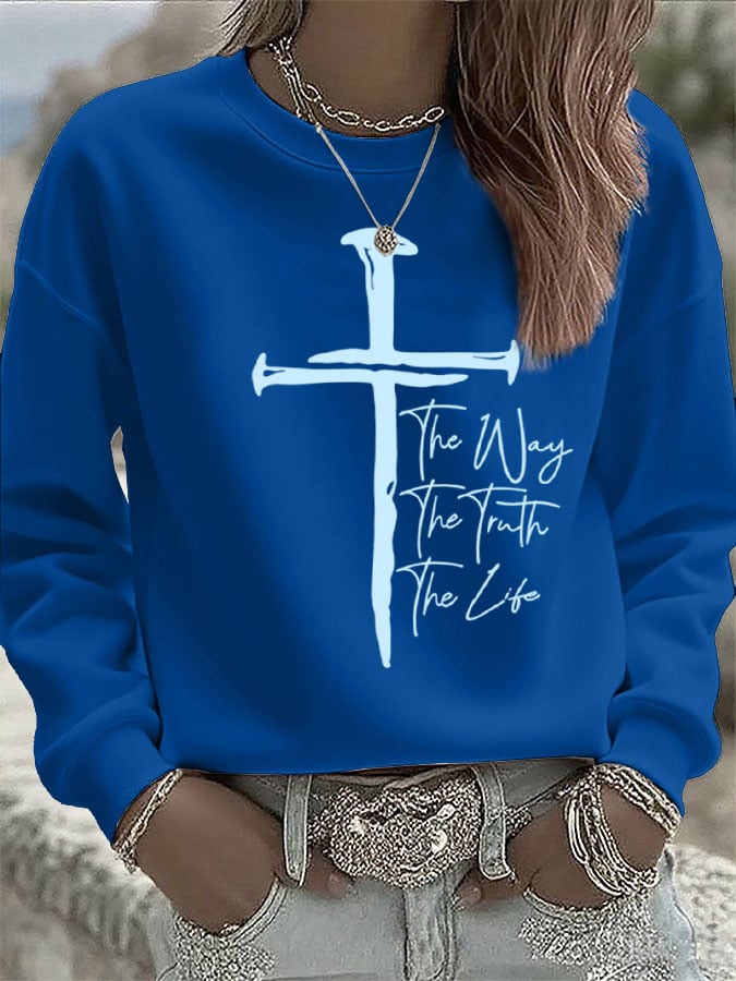 Women's Jesus The Way The Truth The Life Print Sweatshirt