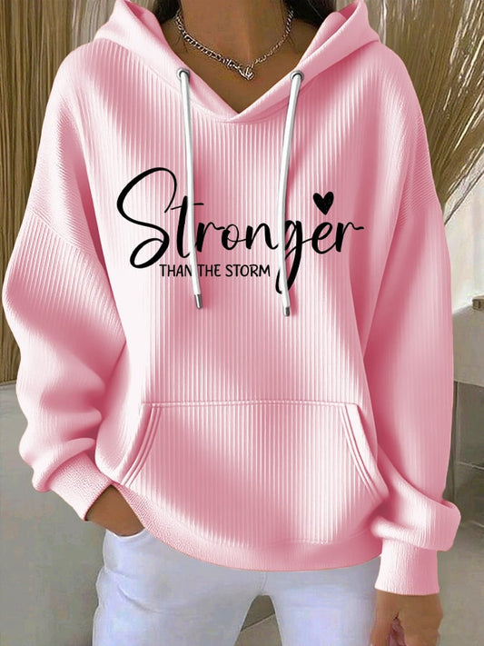 Women's Casual Faith Strong Textured Hoodie