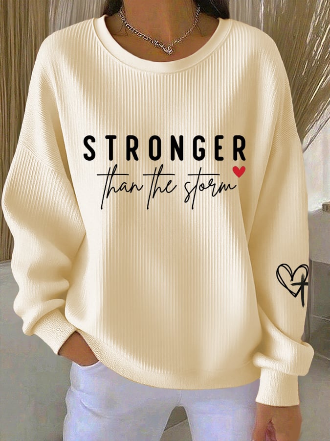 Women's Casual Faith Textured Sweatshirt