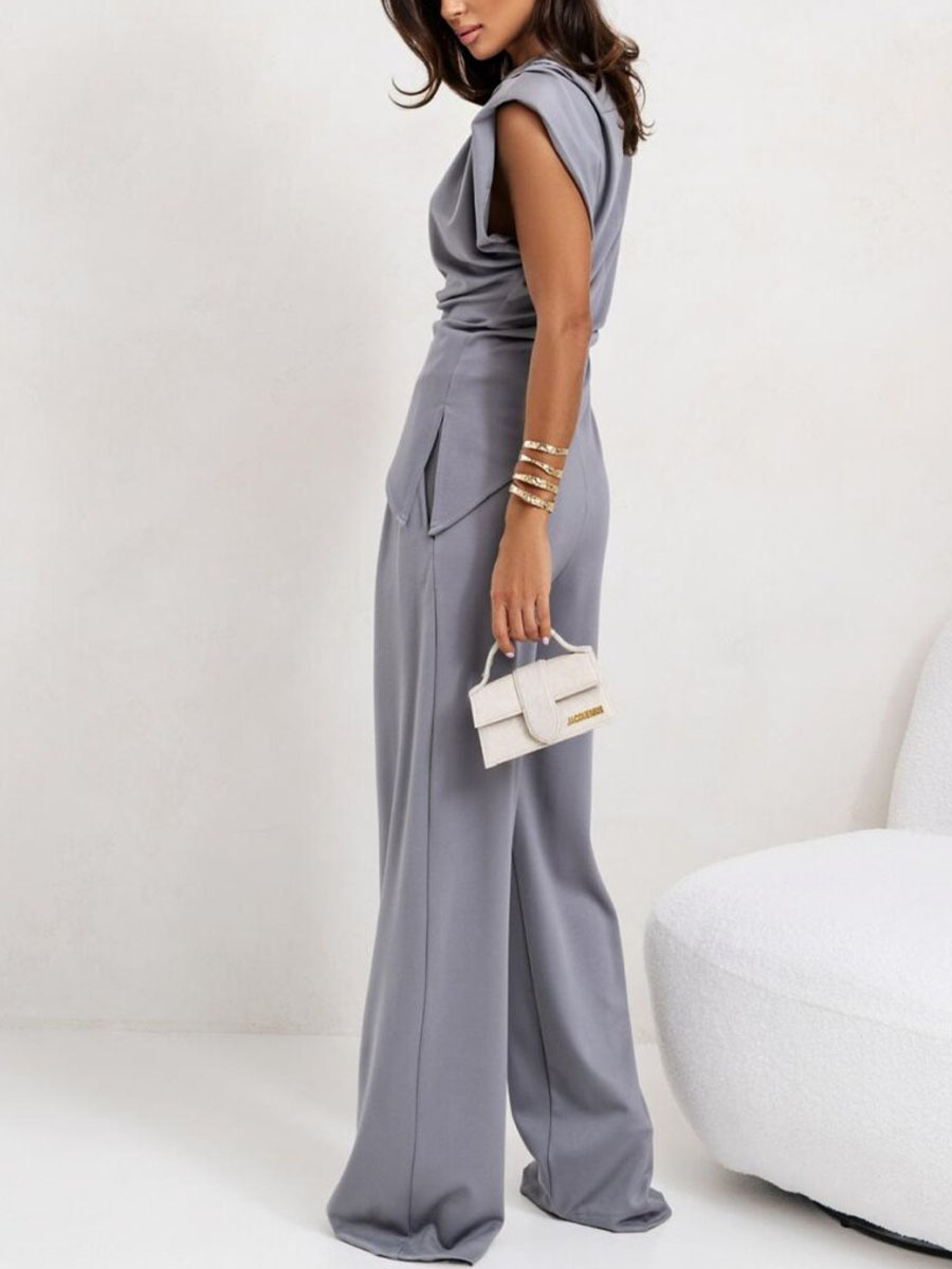 Eliza | Irregular sleeveless casual two-piece set